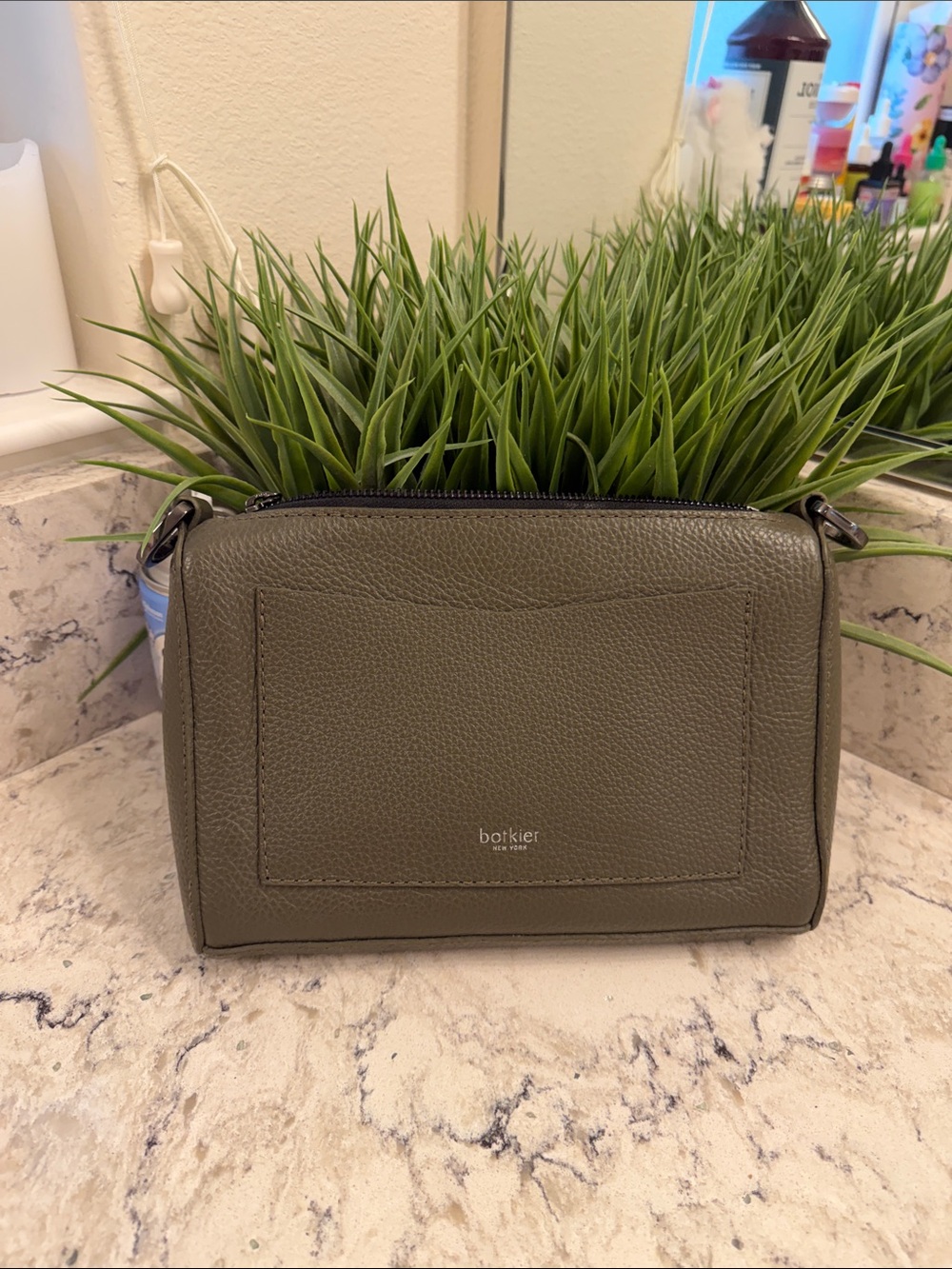 Botkier Pebbled Leather Crossbody in Olive